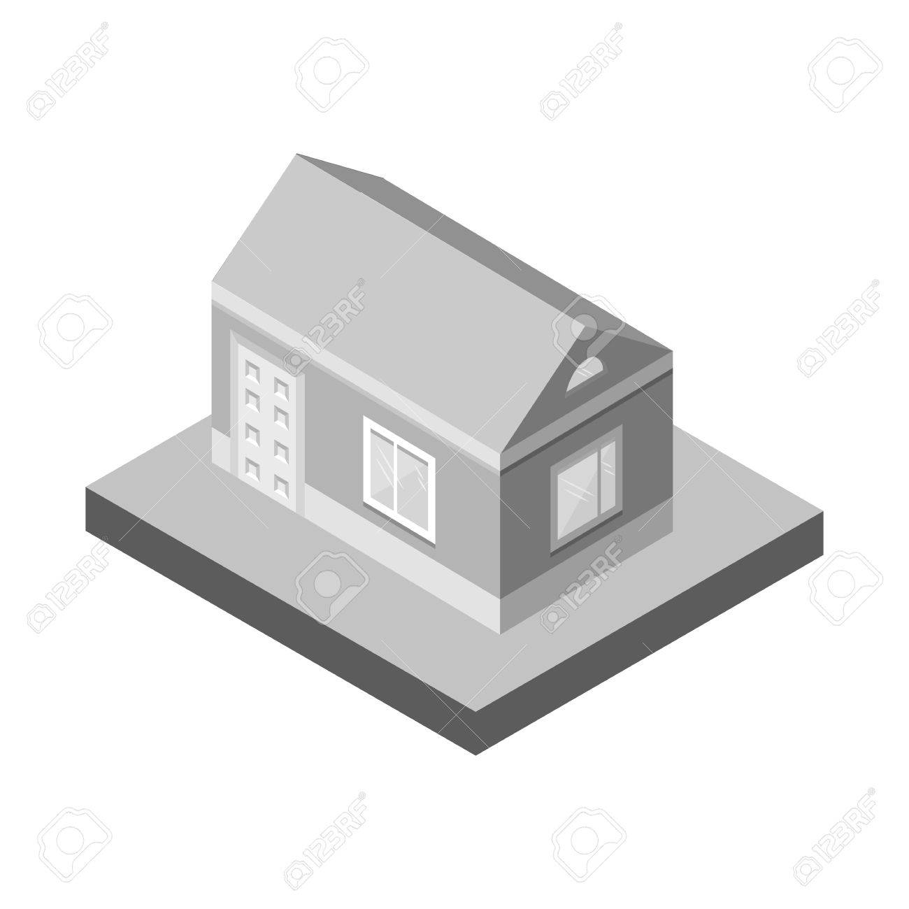 Maison Isométrique Style 3d Moderne Illustration Vectorielle