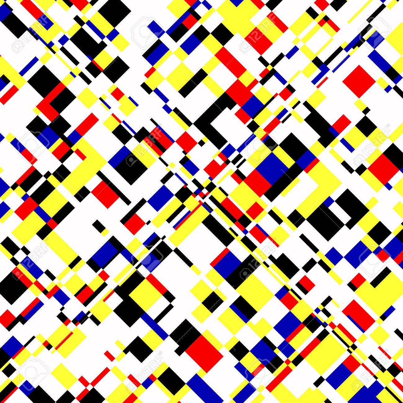 Geometric Background Vector Illustration Colored In Piet Mondrian Style Royalty Free Cliparts Vectors And Stock Illustration Image 7547