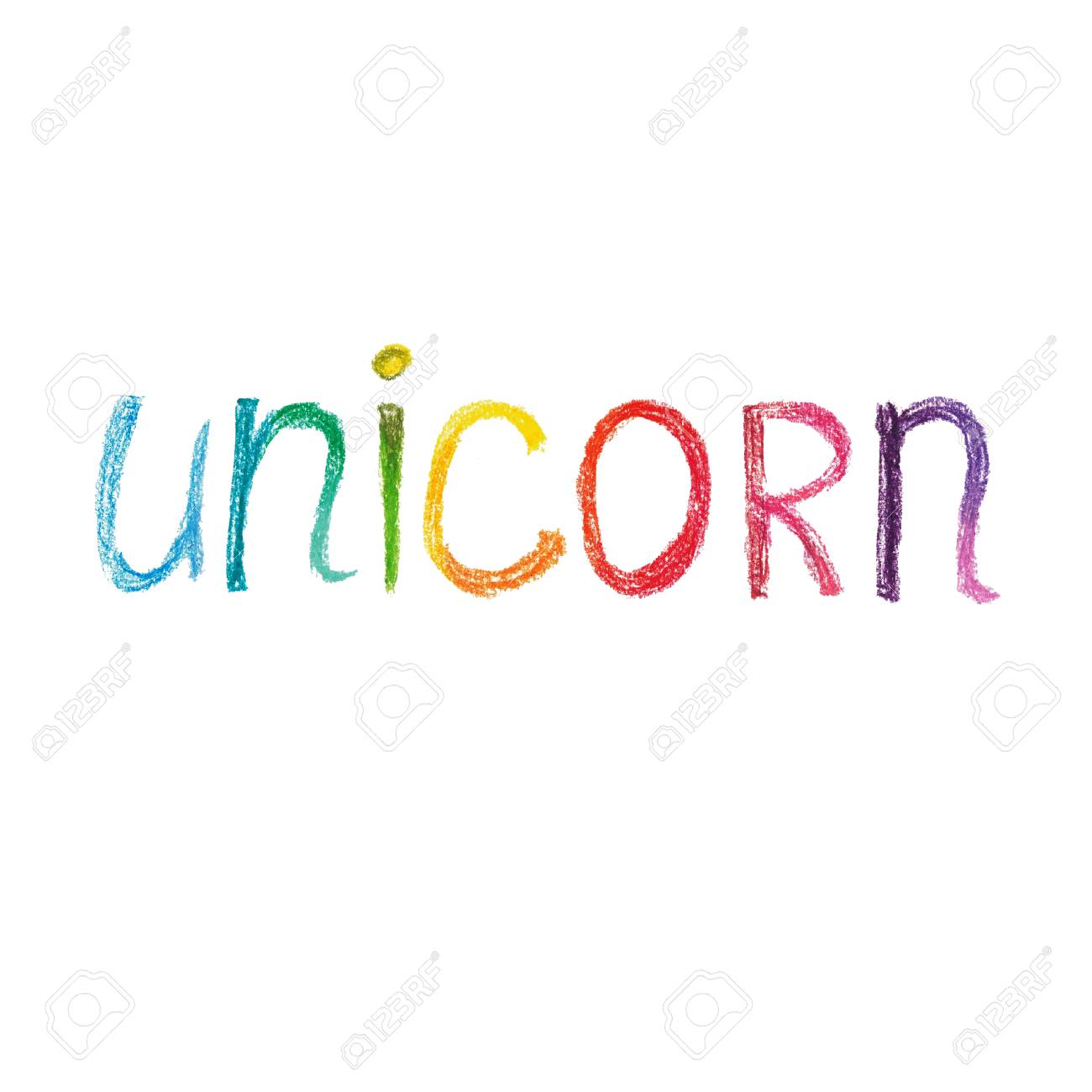 Letras En Estilo Infantil Pastel Solido En Colores Del Arco Iris Unicornio Fotos Retratos Imagenes Y Fotografia De Archivo Libres De Derecho Image