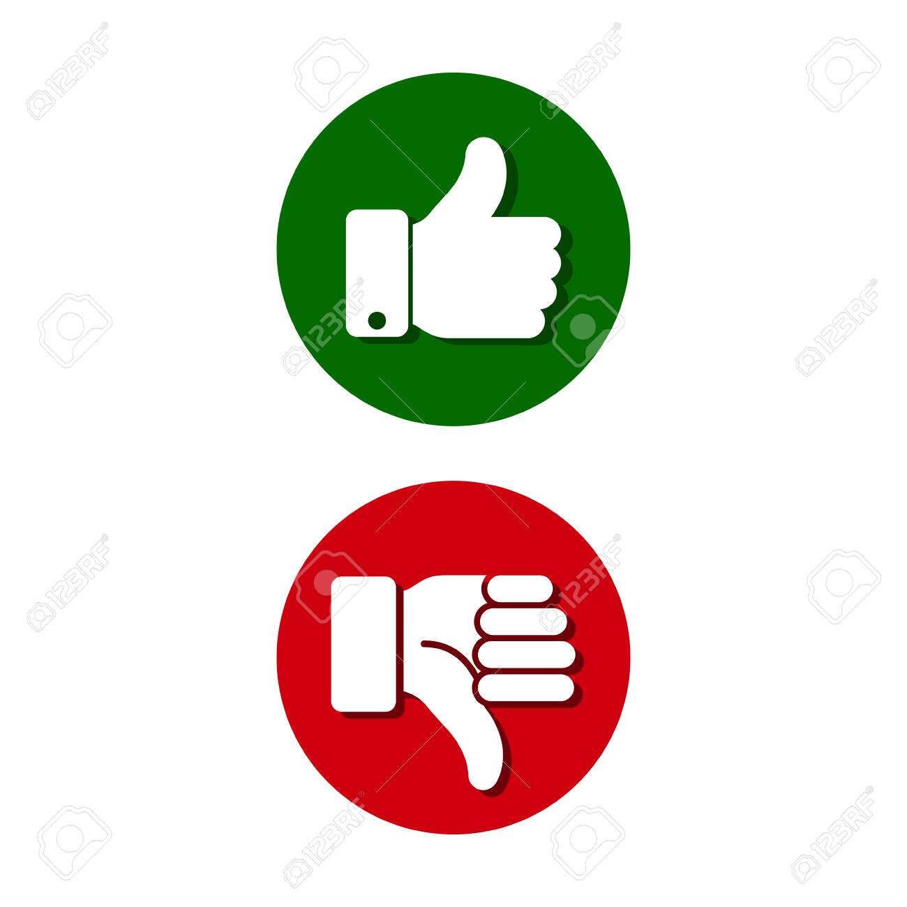 Daumen Hoch Daumen Runter Grune Und Rote Sillouetten Vektor Auswertungskreis Symbol Lizenzfrei Nutzbare Vektorgrafiken Clip Arts Illustrationen Image