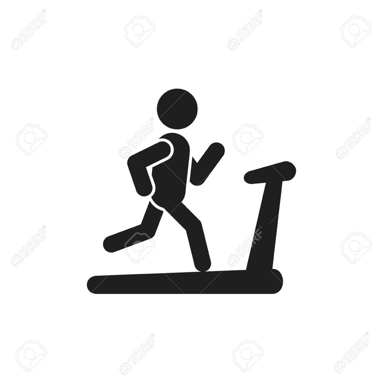 man on treadmill icon vector isolated sport run illustration