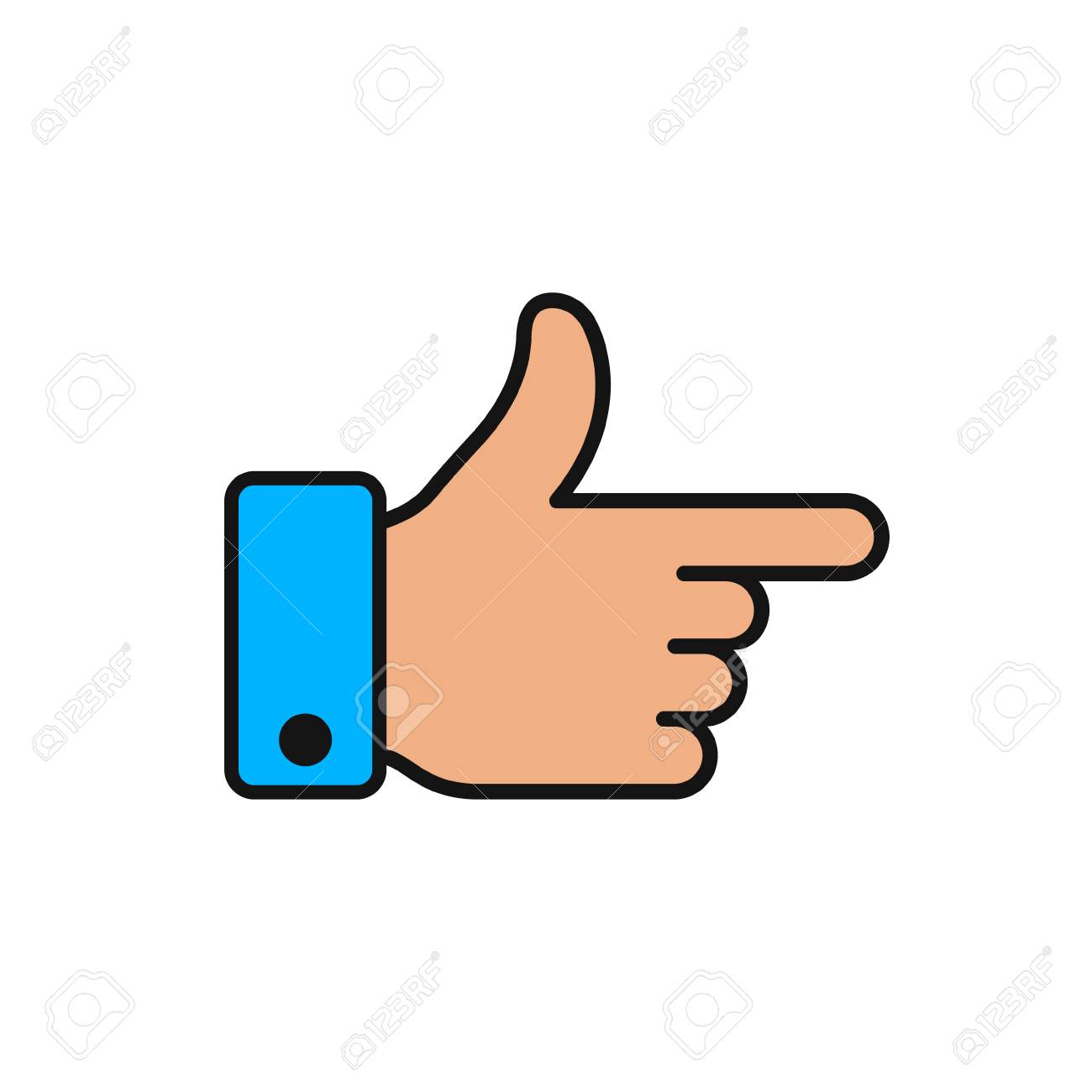 Forefinger Direction Color Flat Icon. Gesture Hand With Pointing  Forefinger. Vector Symbol. Royalty Free SVG, Cliparts, Vectors, and Stock  Illustration. Image 78205303., image size:1300x1300