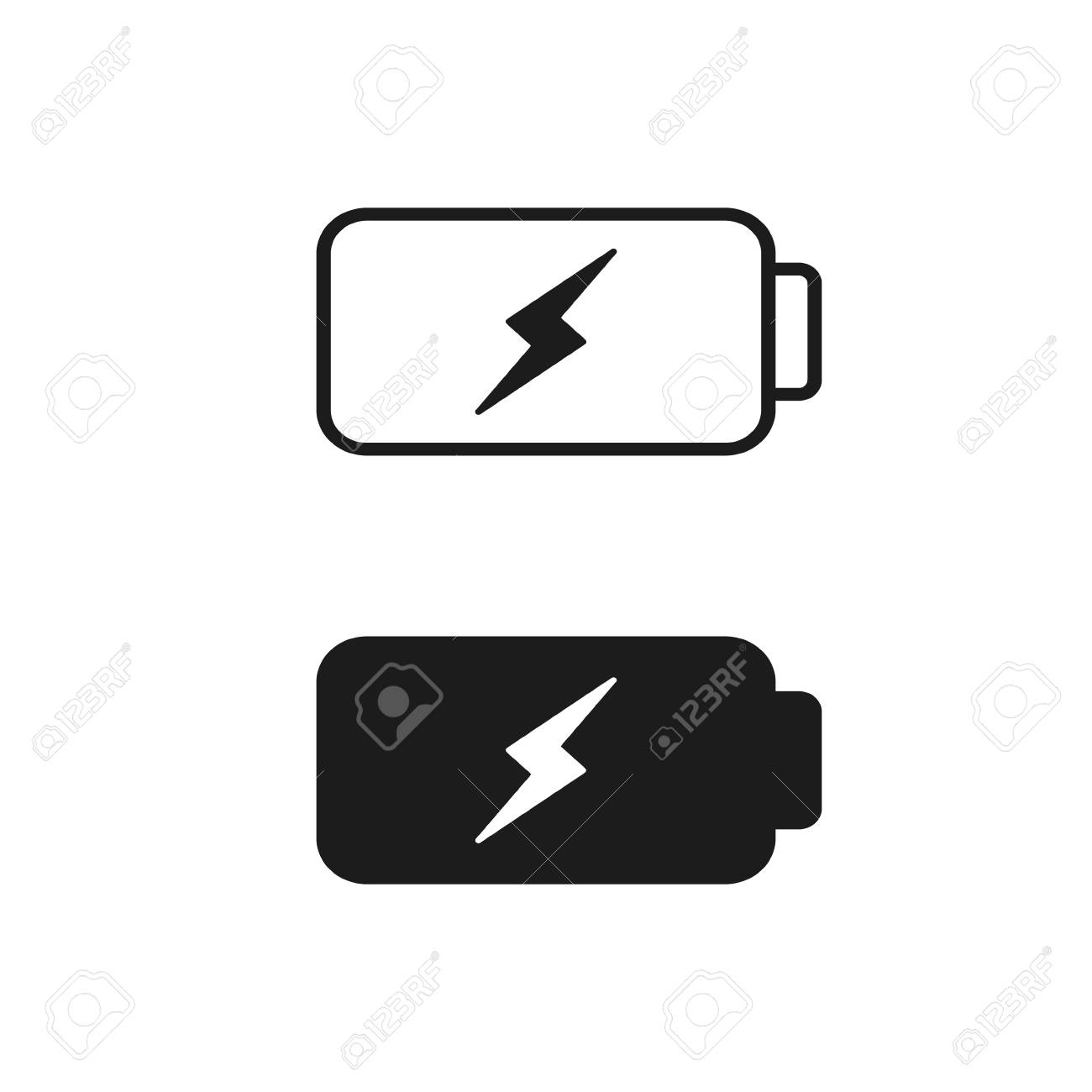 白い背景ベクトルイラストに設定されたバッテリー充電アイコン のイラスト素材 ベクタ Image 白い背景ベクトルイラストに設定されたバッテリー充電アイコン のイラスト素材 ベクタ Image