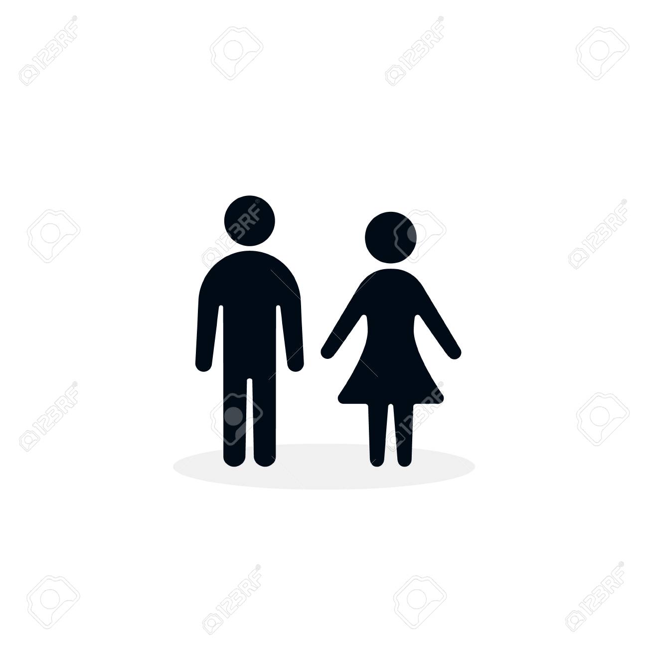 Boy And Girl, Child Icon. Children Simple Silhouette, Vector Isolated Kids  Symbol. Royalty Free SVG, Cliparts, Vectors, and Stock Illustration. Image  96942506., image size:1300x1300