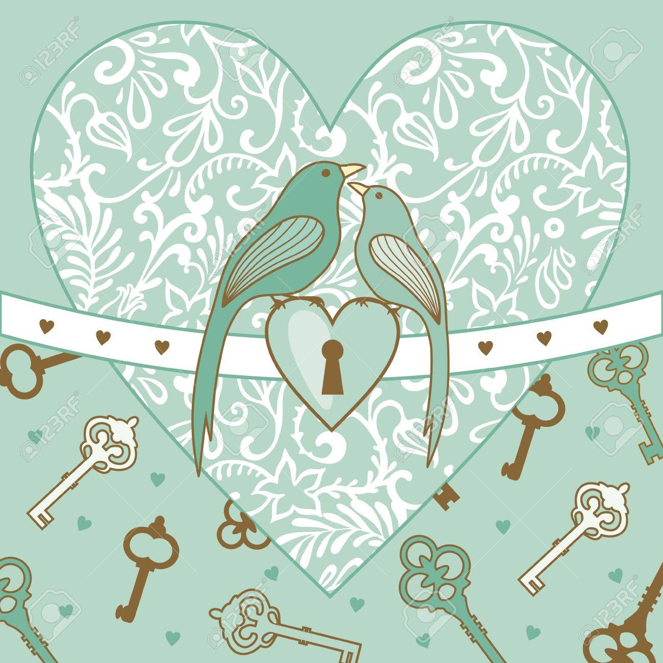 Illustration Of Wedding Birds And Heart Royalty Free Cliparts Vectors And Stock Illustration Image