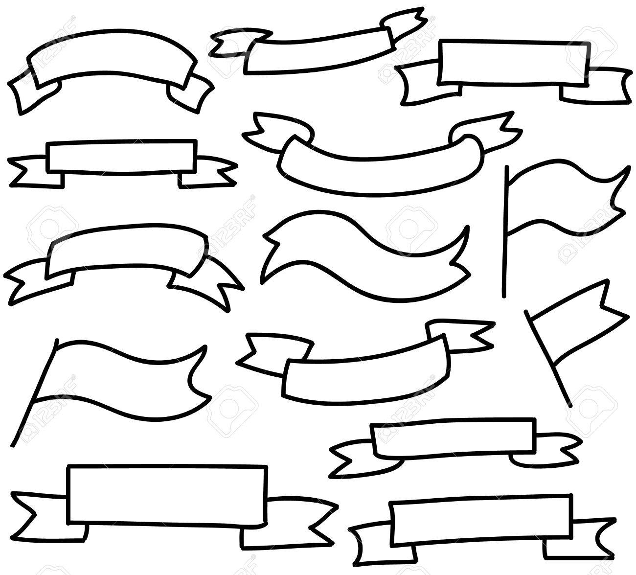 ベクター リボン タグ スケッチ セット のイラスト素材 ベクタ Image