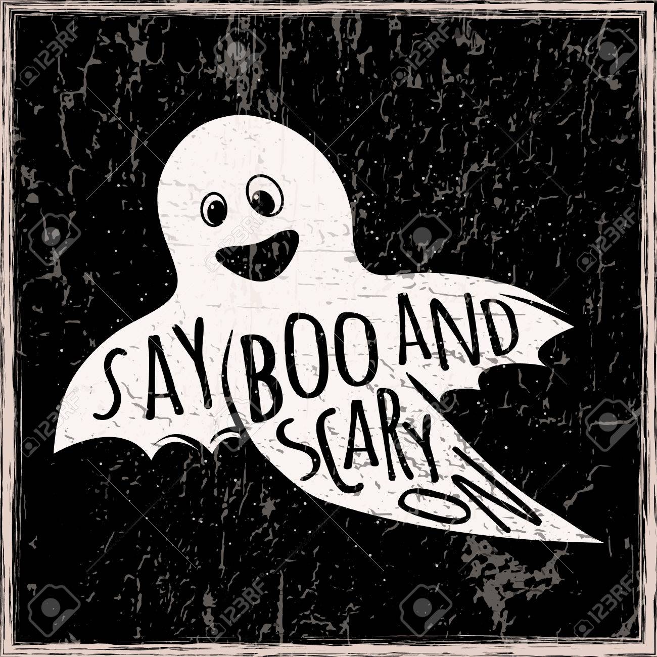 illustration of halloween ghost halloween label with element halloween label template