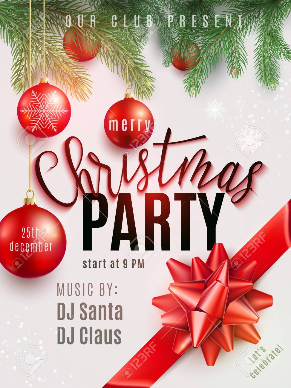 christmas party poster with hand lettering greeting sign xmas christmas party poster