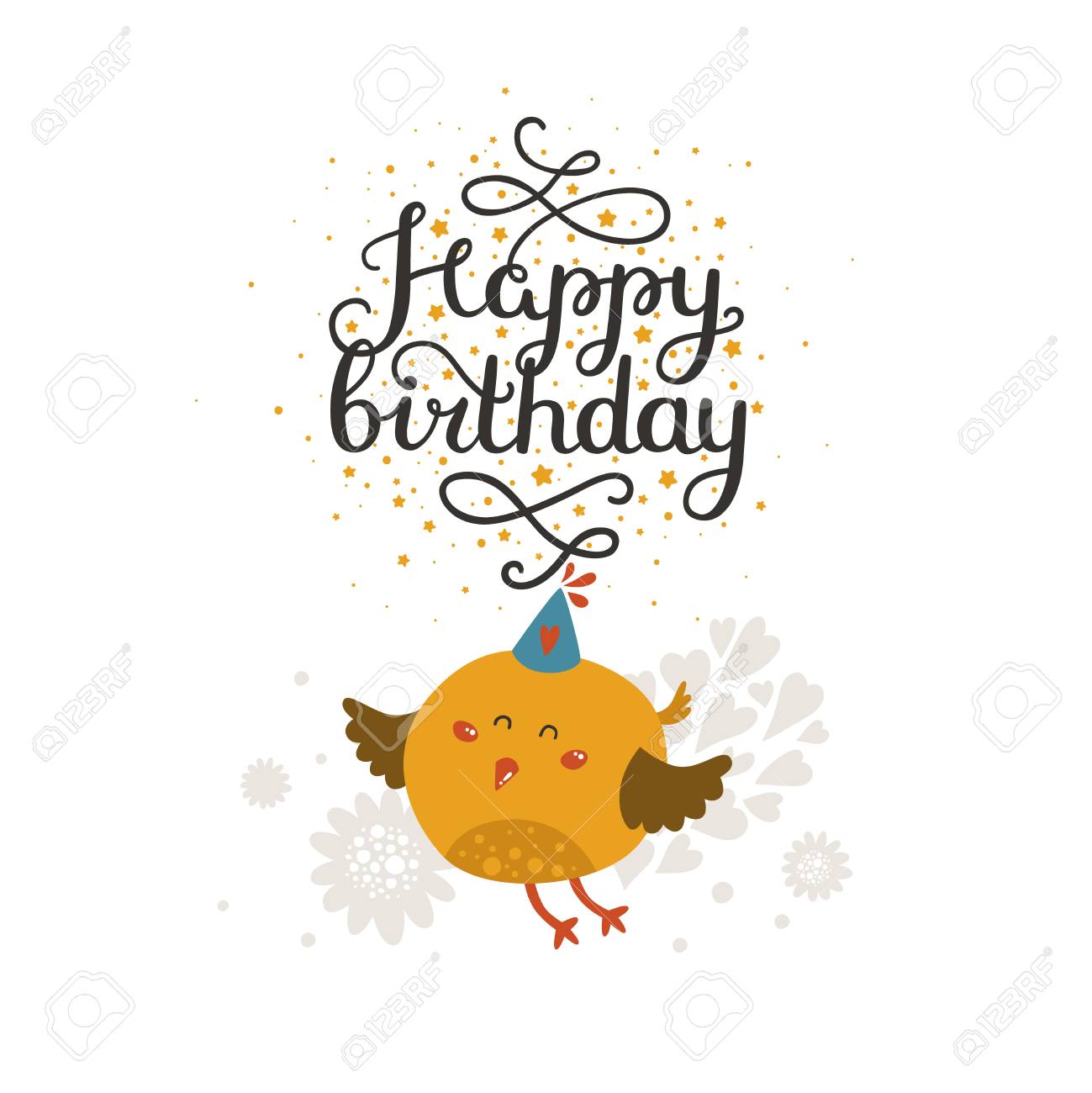 動物カード 誕生日カード 子供の誕生日パーティー 動物のグリーティング カードのイラスト素材 ベクタ Image