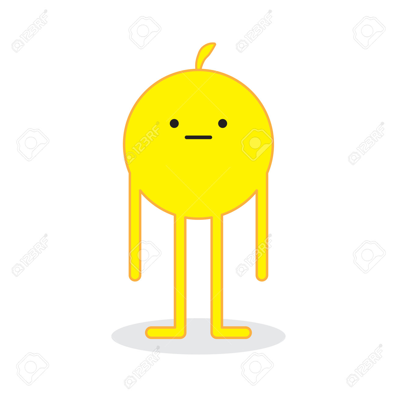 イエローの顔デザインのキャラクター 黄色の変人と抽象的なアイコン。クレイジーな漫画のキャラクターの