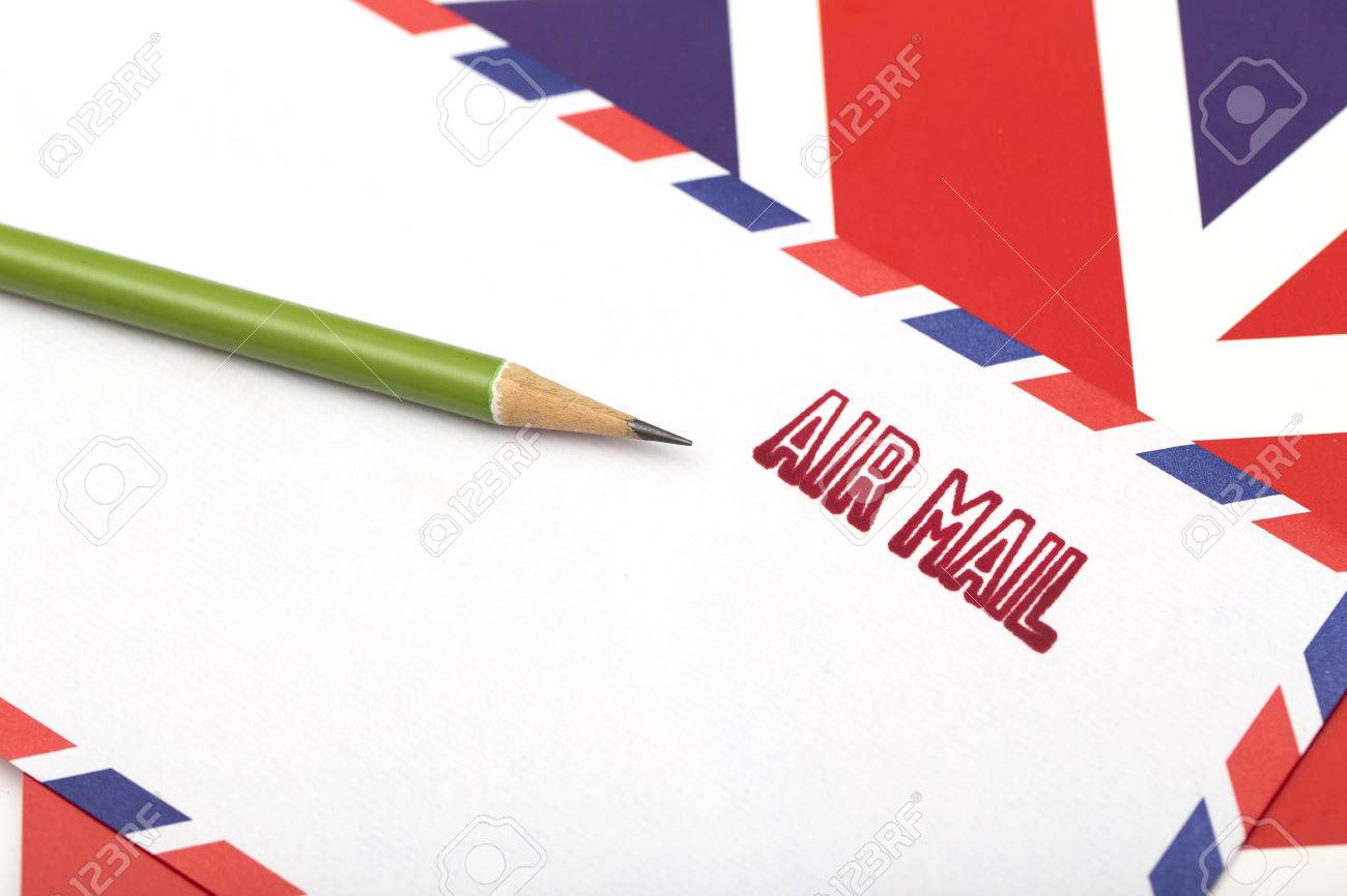 エアメール封筒にスタンプ の写真素材 画像素材 Image