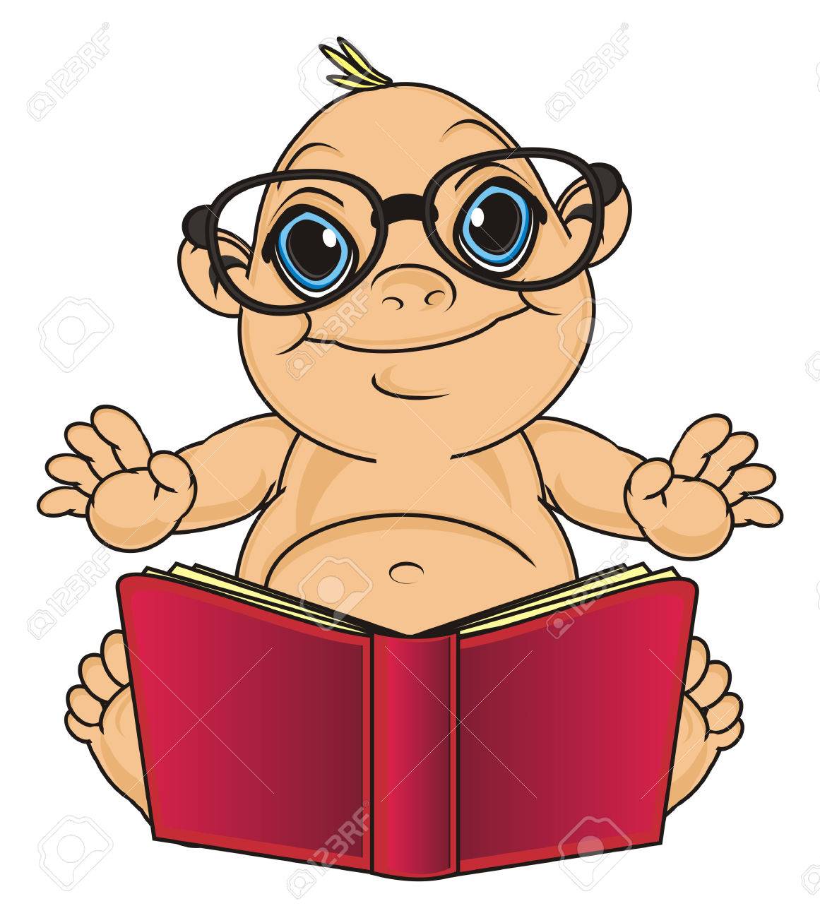 Bebe Garcon Dans Les Lunettes De Vue Du Livre Banque D Images Et Photos Libres De Droits Image