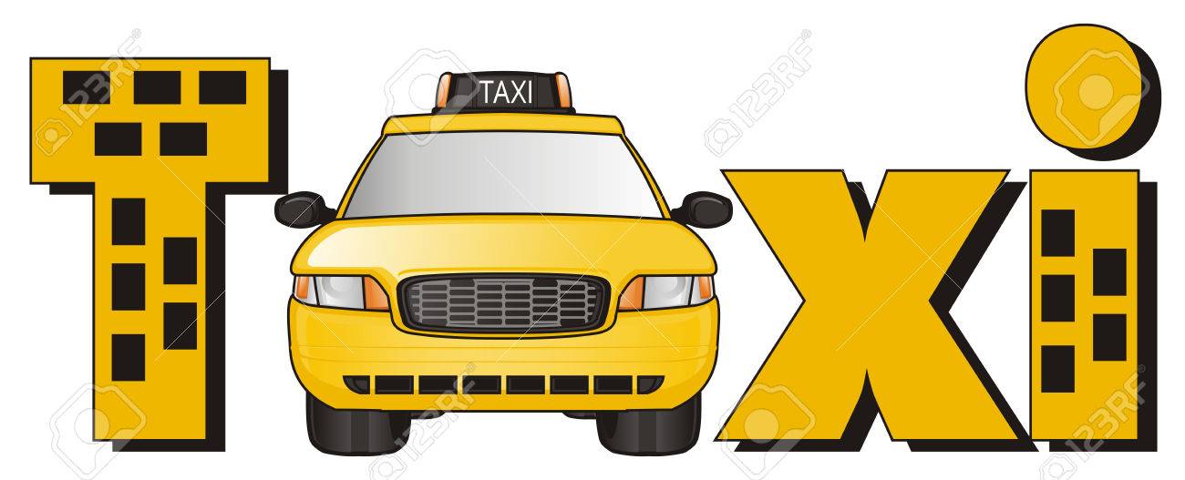 taxi car peek up from from word taxi stock photo picture and word car