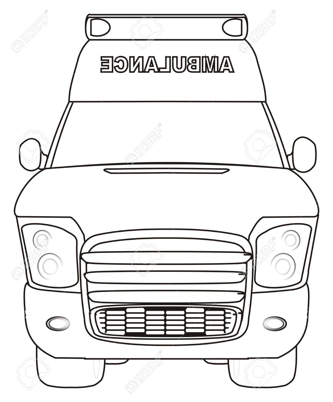 救急車のぬりえ の写真素材 画像素材 Image 77107614