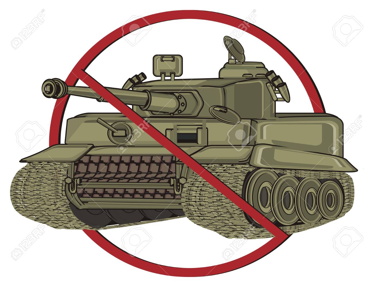 赤い禁止令の軍の戦車 の写真素材 画像素材 Image