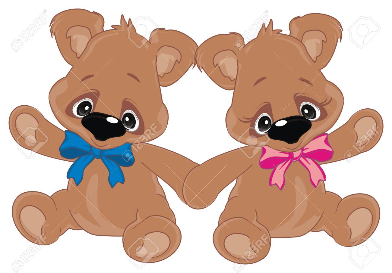 boy and girl teddy bears