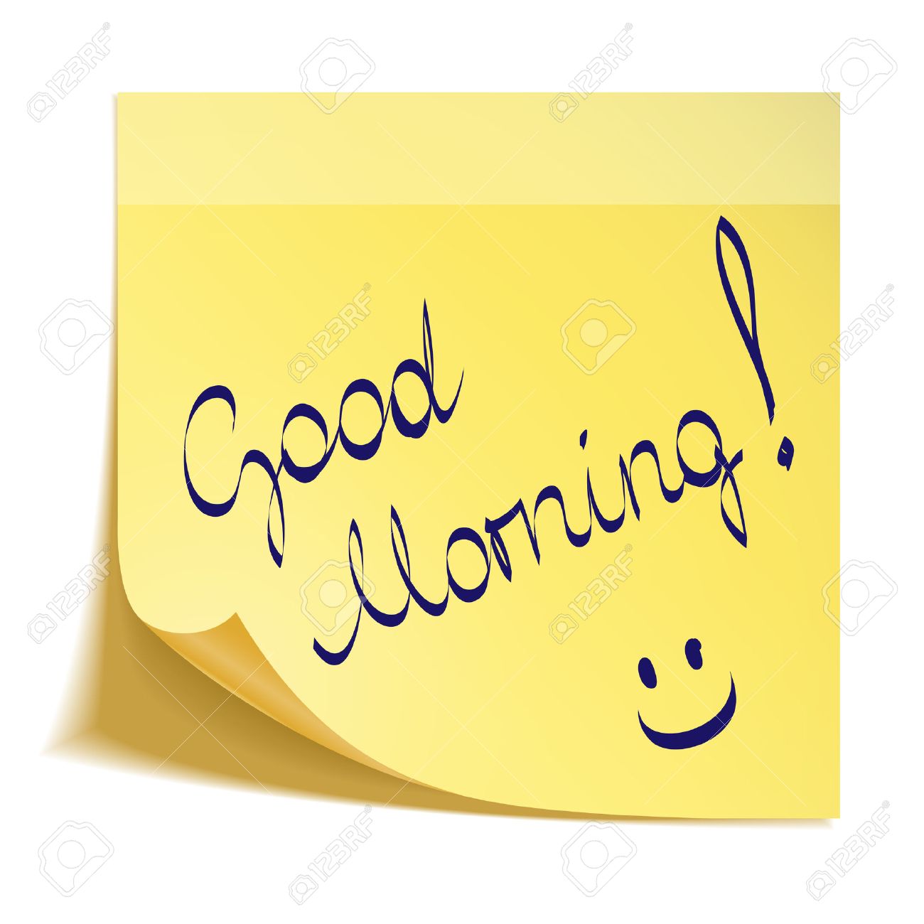 Good Morning Note With Smiley Royalty Free SVG, Cliparts, Vectors ...