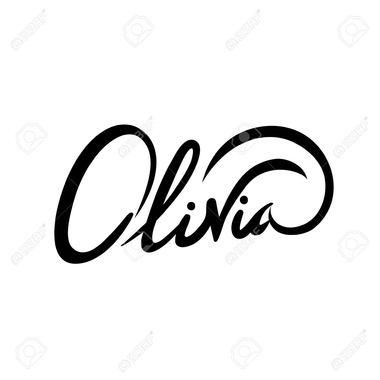 personal name olivia vector handwritten calligraphy set handmade