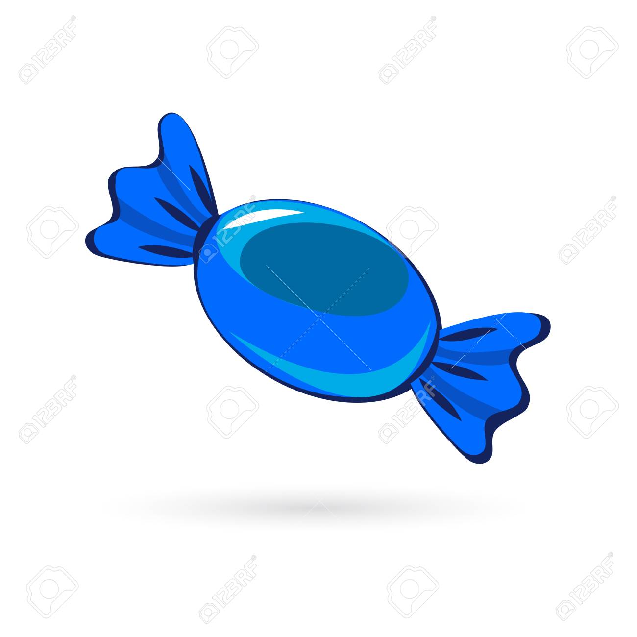 blue caramel candy wrapper on a white background blue wrapper candy