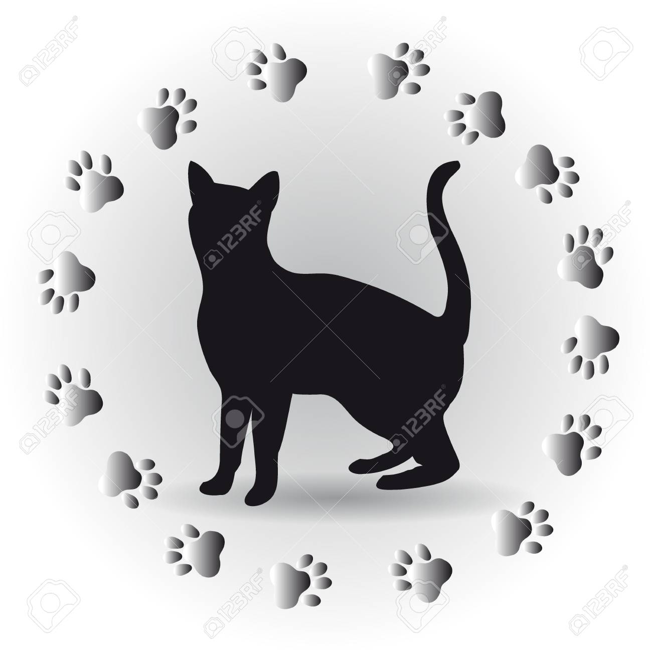 猫を追跡します お使いの排水のためのベクトル図のイラスト素材 ベクタ Image