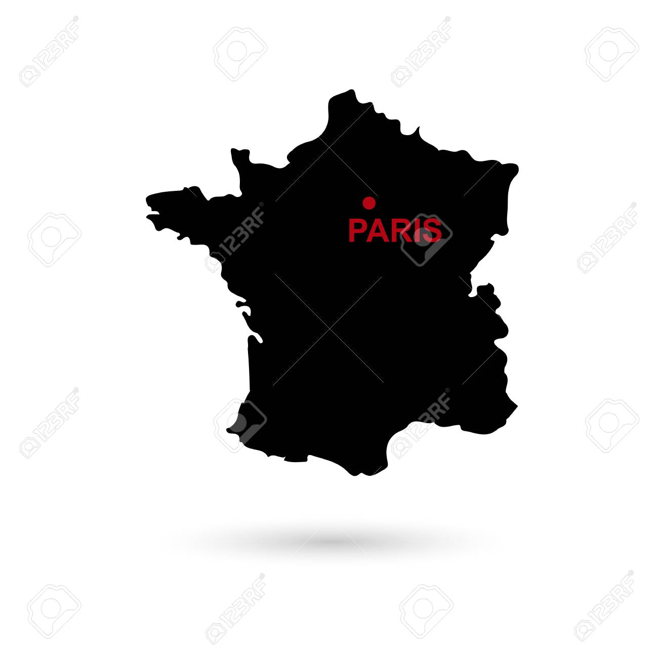 Karte Von Frankreich Mit Hauptstadt Name Schwarz Auf Weissem Hintergrund Lizenzfrei Nutzbare Vektorgrafiken Clip Arts Illustrationen Image 99442146