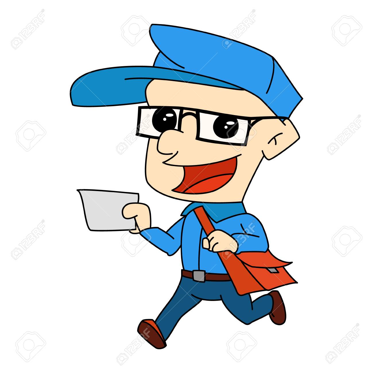 青い制服の郵便配達員が手紙を届けるために走りますのイラスト素材 ベクタ Image 4642 青い制服の郵便配達員が手紙を届けるために走りますのイラスト素材 ベクタ Image 4642