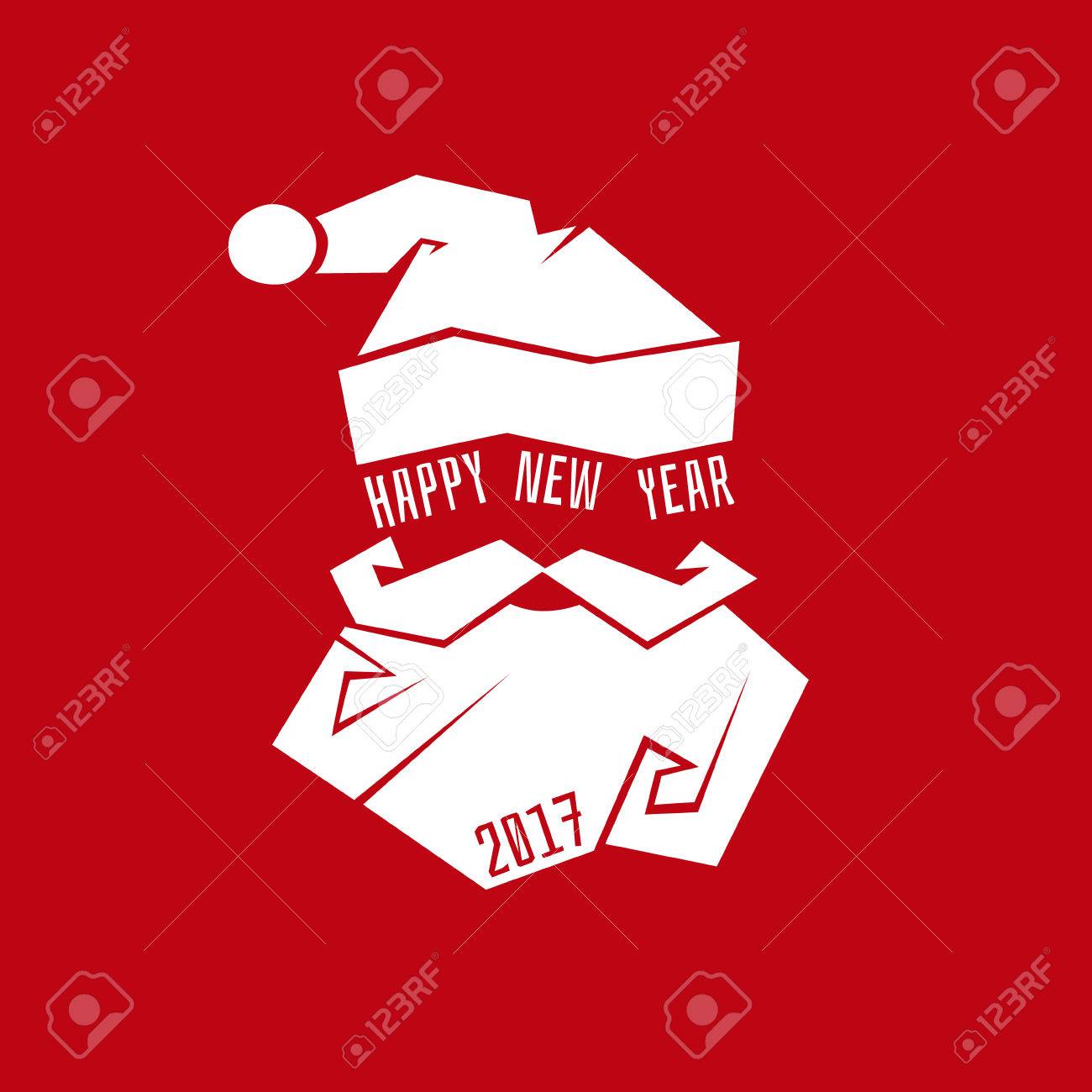 santa claus hat and beard template christmas new year greeting