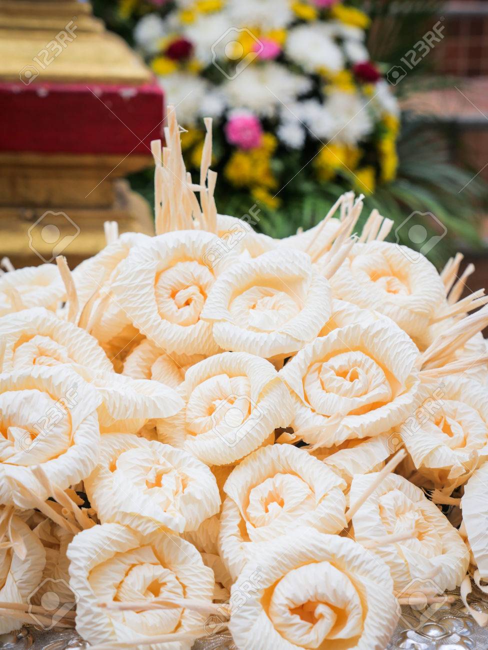Dok Mai ちゃんタイ造花葬儀の時に使用します 火葬のサイト上に配置される木の花のような の写真素材 画像素材 Image