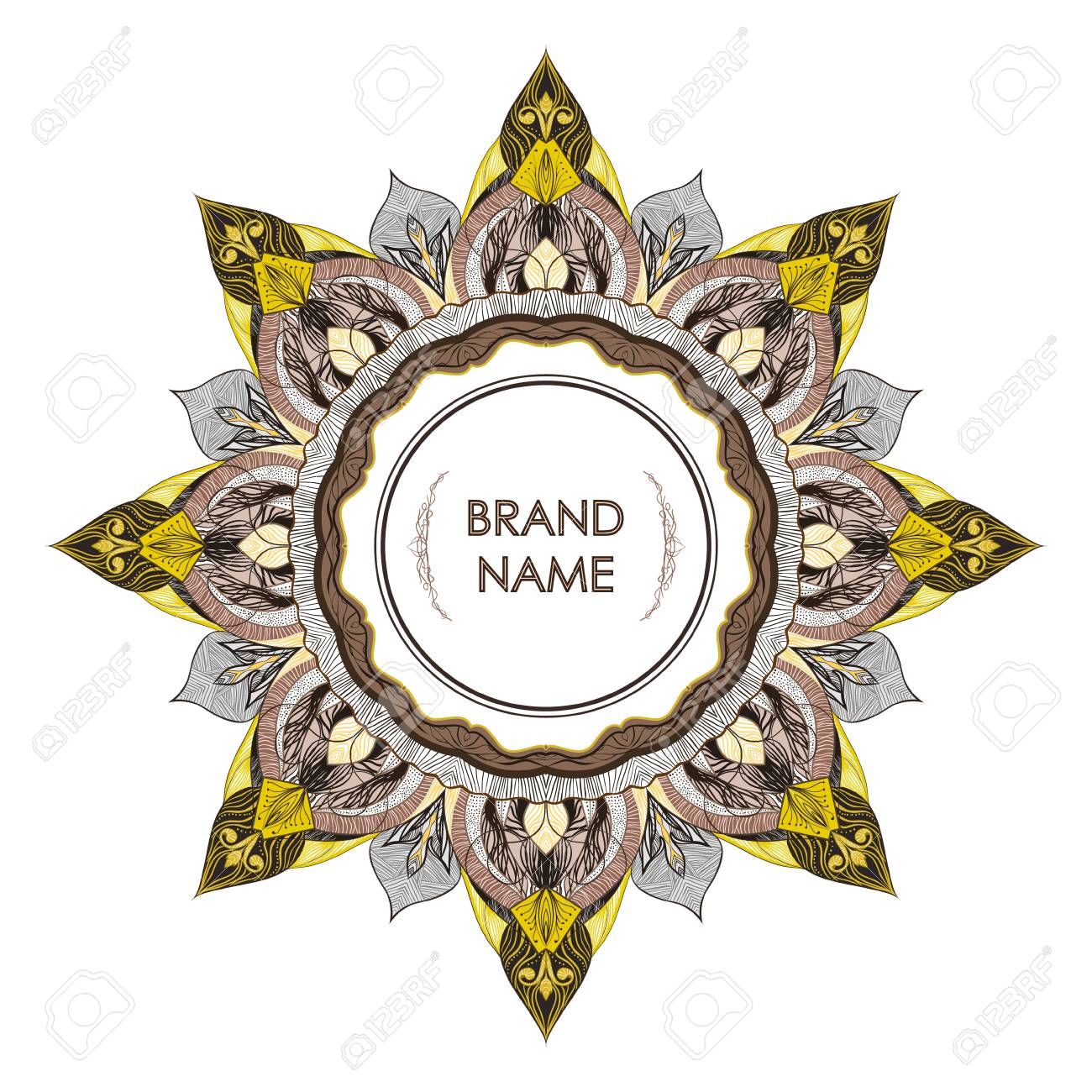 Vintage symmetrical decorative frame for text. Floral filigree detailing elegant style of drawing - empty space for brand name. Printing on envelopes, premium invitation, glasses, business card, stamp - 104765115 Vintage symmetrical decorative frame for text. Floral filigree detailing elegant style of drawing - empty space for brand name. Printing on envelopes, premium invitation, glasses, business card, stamp - 104765115