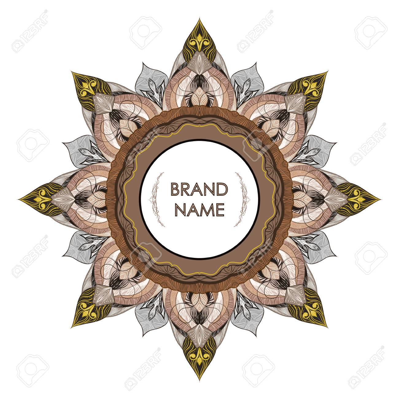 Vintage symmetrical decorative frame for text. Floral filigree detailing elegant style of drawing - empty space for brand name. Printing on envelopes, premium invitation, glasses, business card, stamp - 104765127 Vintage symmetrical decorative frame for text. Floral filigree detailing elegant style of drawing - empty space for brand name. Printing on envelopes, premium invitation, glasses, business card, stamp - 104765127