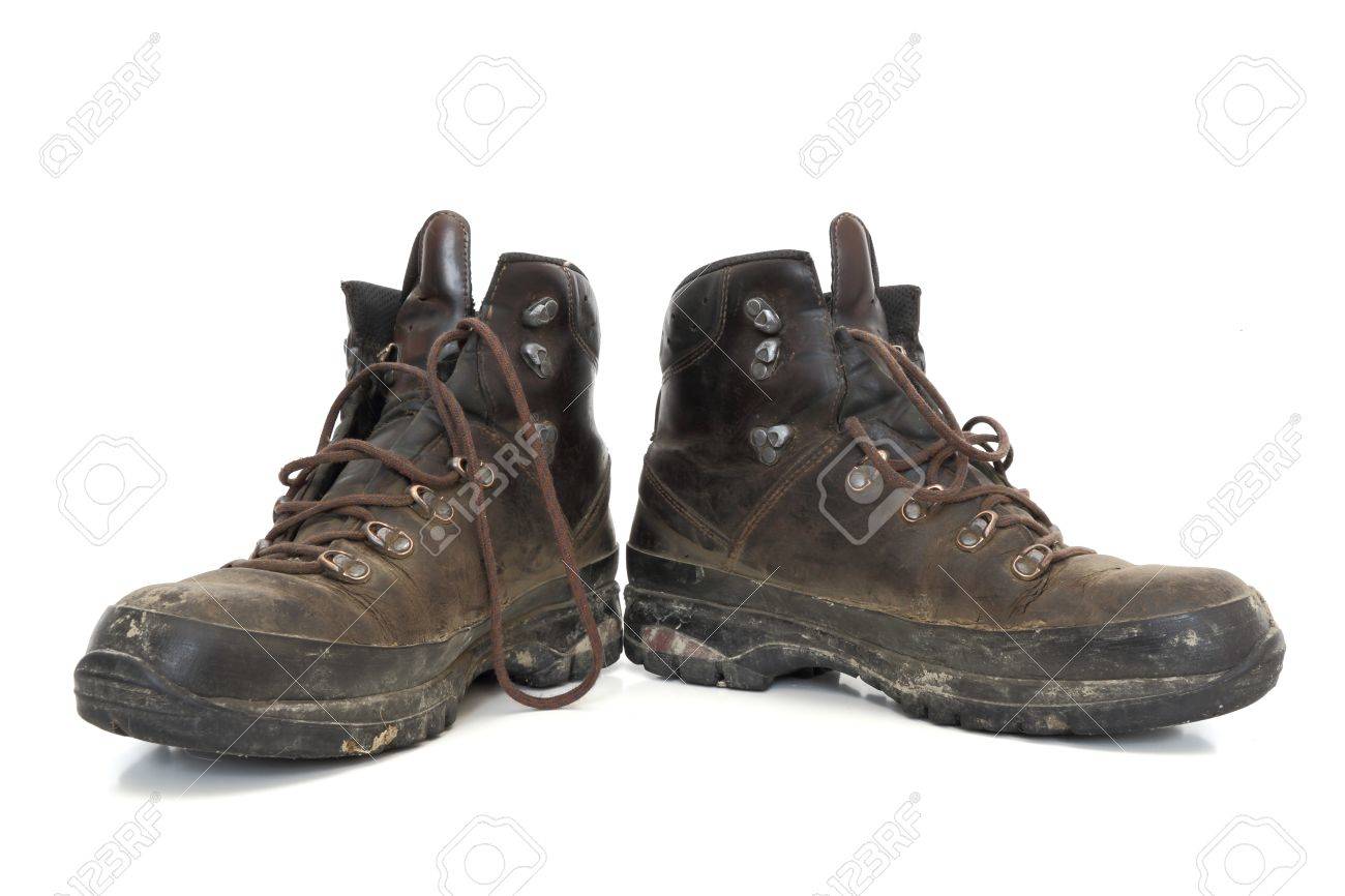 old hiking boots