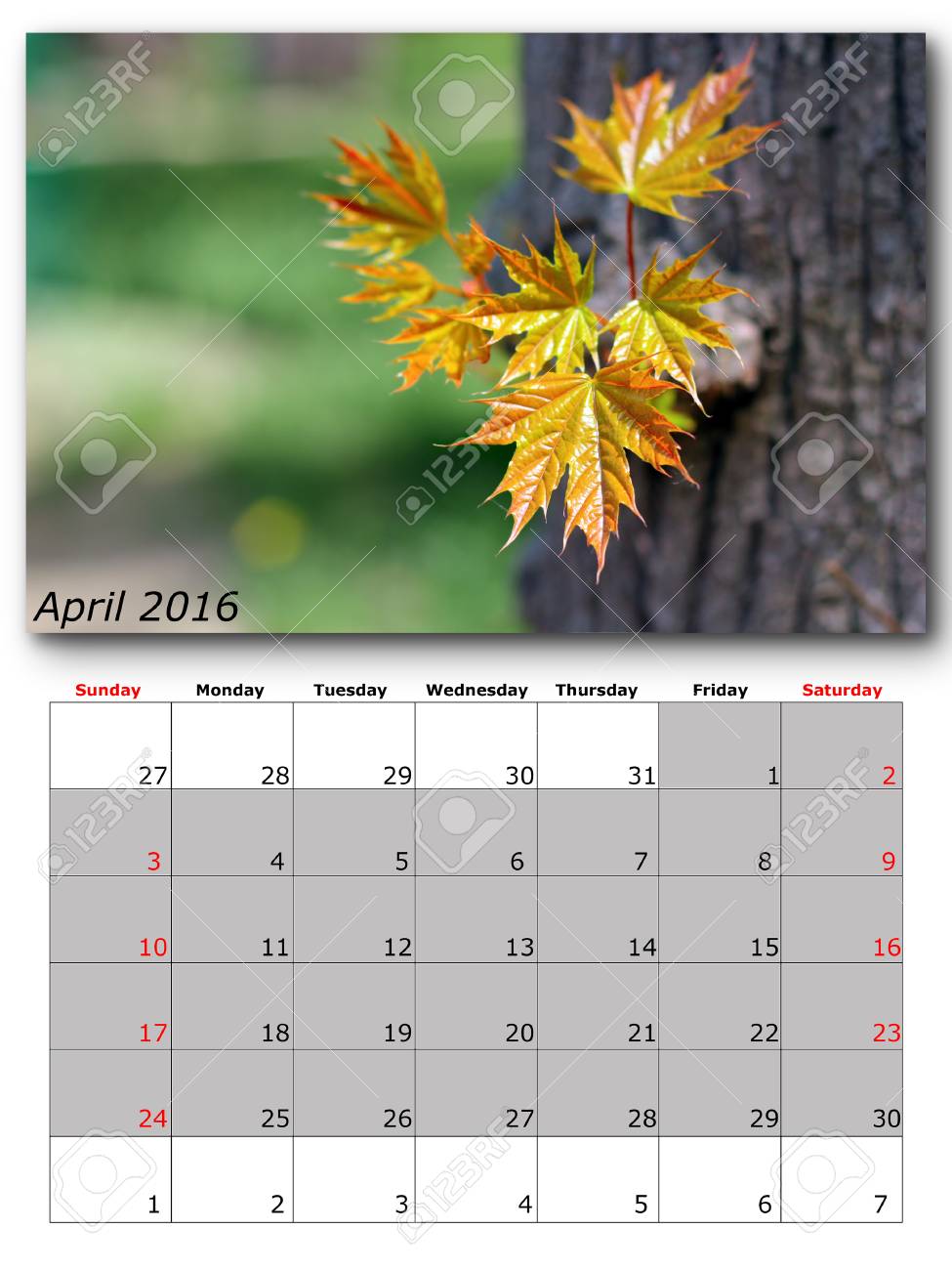 april nature calendar page layout for print stock photo picture and april calendar page
