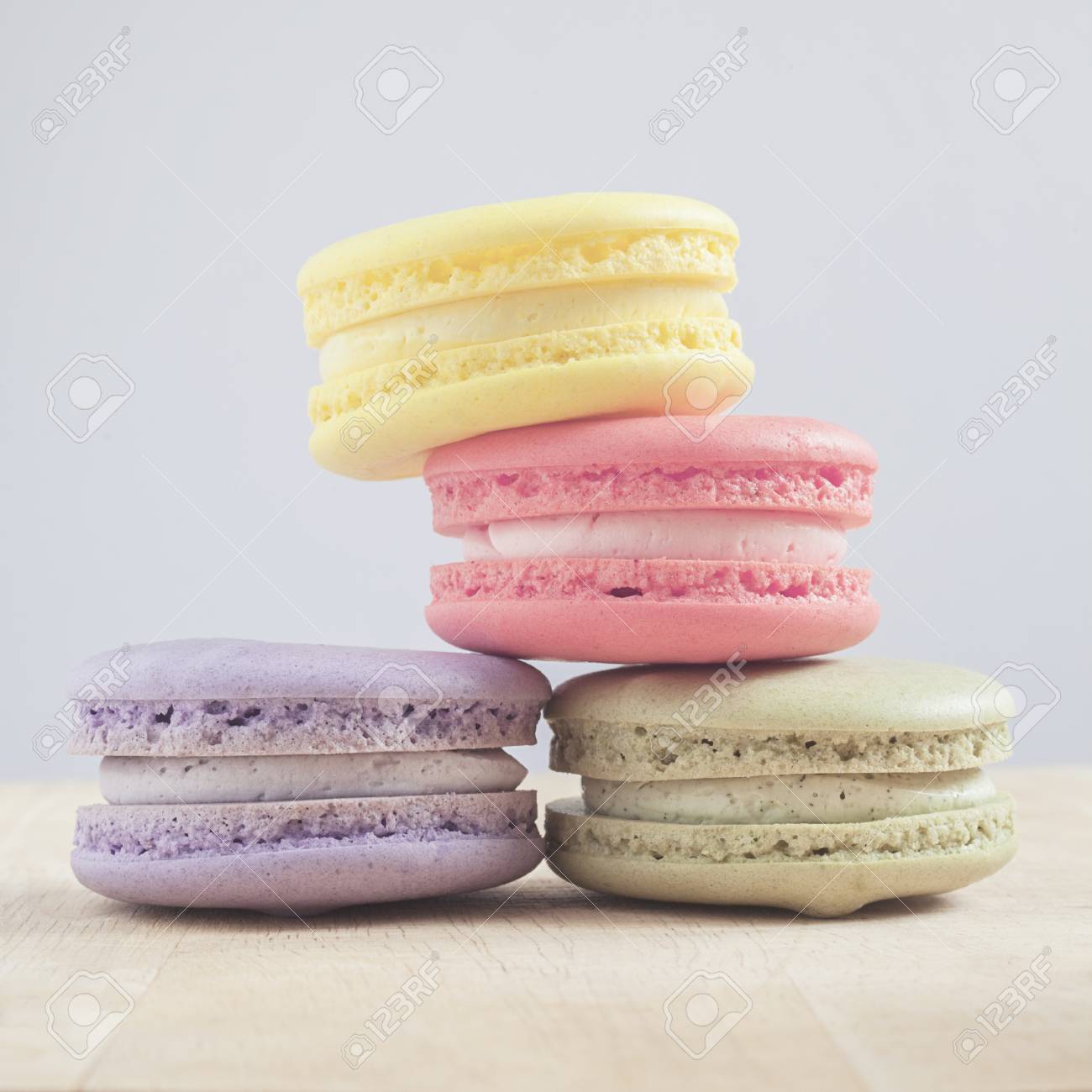 Colorful Macarons With Vintage Pastel Color Tone Stock Photo Picture And Royalty Free Image Image 40254604