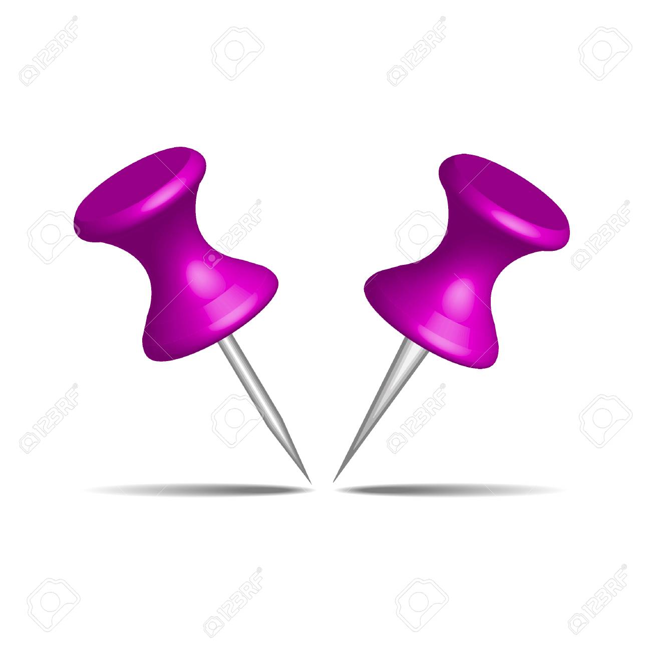 分離した紫押しピンのイラスト素材 ベクタ Image