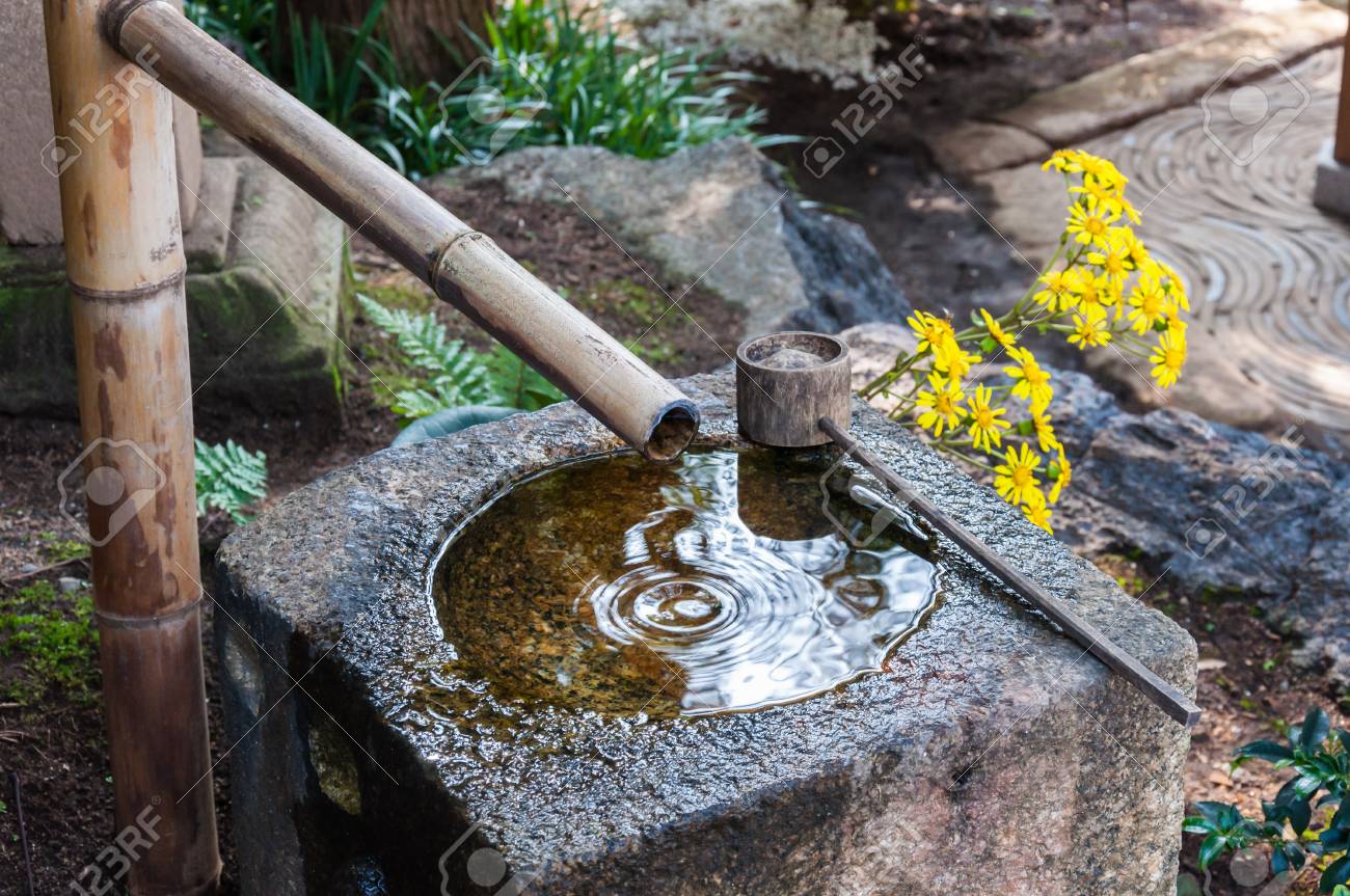Stock Photo Traditional Japanese Bamboo Fountain Stock Photo Traditional Japanese Bamboo Fountain
