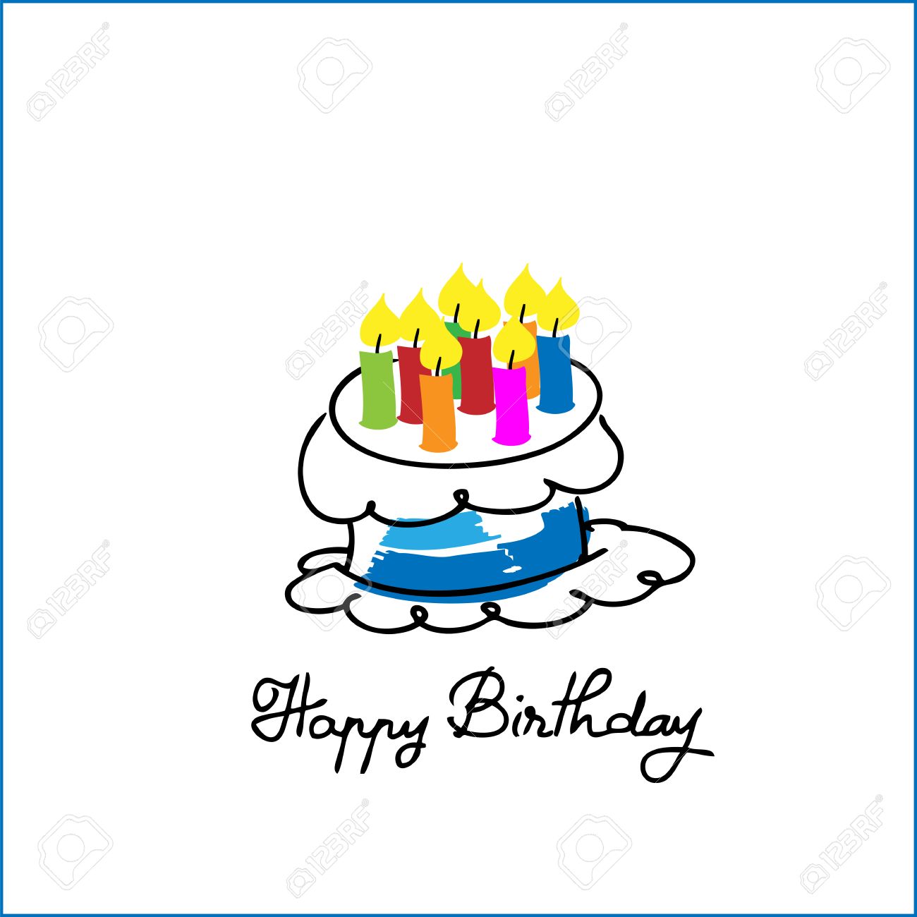 Gateau D Anniversaire Dessin Anime Vecteur Clip Art Libres De Droits Vecteurs Et Illustration Image