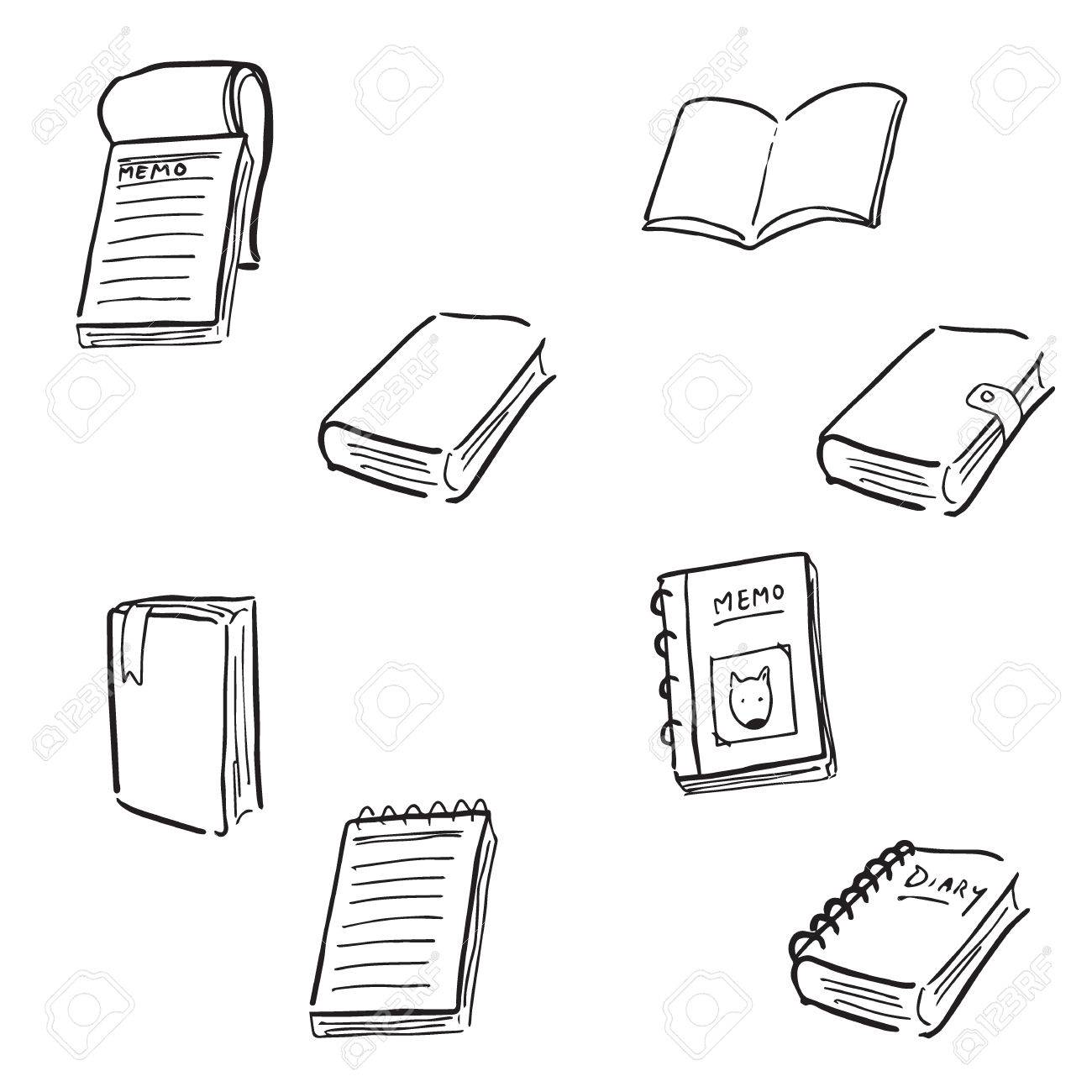 notepad notebook cartoon drawing