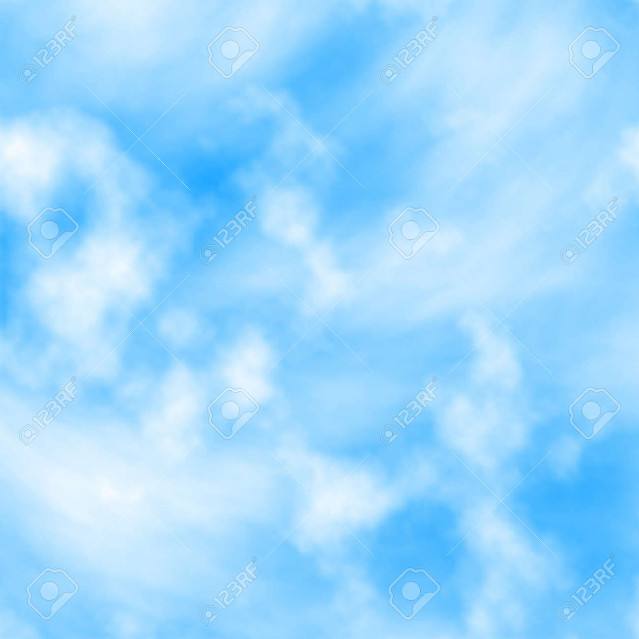 グラデーション メッシュで作成された青い空に白い雲の 2 つのレイヤーの編集可能なベクトル イラストのイラスト素材 ベクタ Image