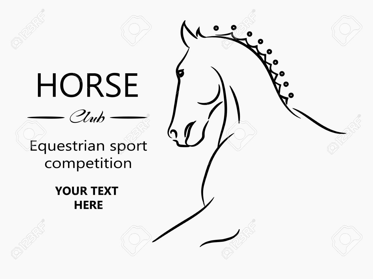 horse head graphic logo template vector illustration on white