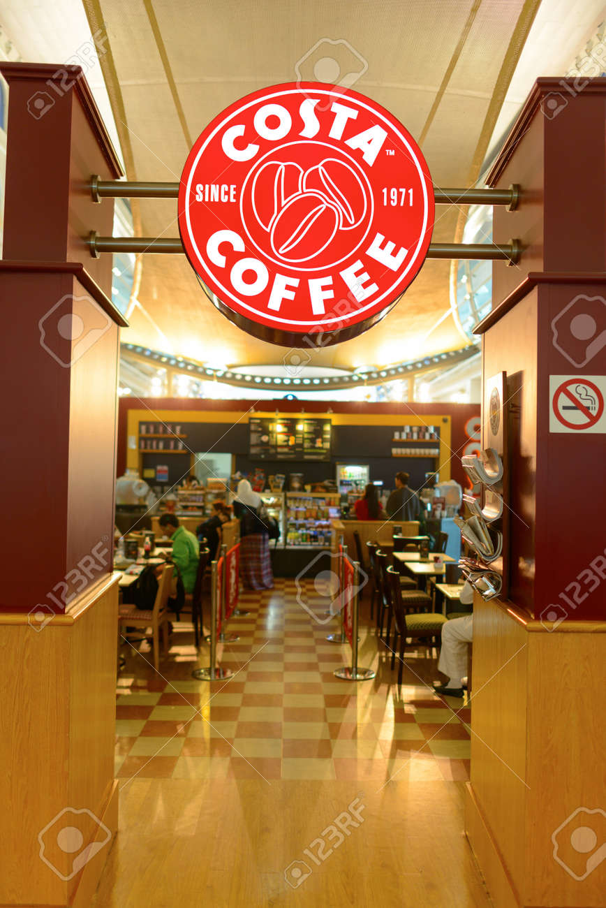 Dubai Uae April 18 2014 Costa Coffee In The Airport Costa