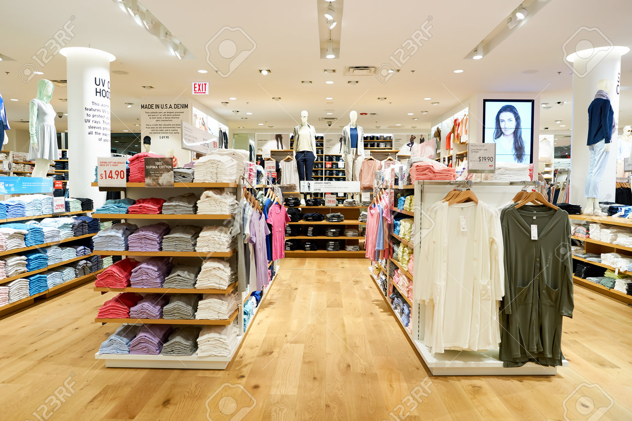 chicago il march 24 2016 inside of uniqlo store uniqlo stock uniqlo stock