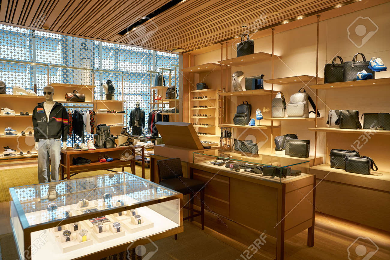 The first Louis Vuitton airport store with a digital entrance at Changi  Airport Terminal 3, Singapore, Southeast Asia Stock Photo - Alamy