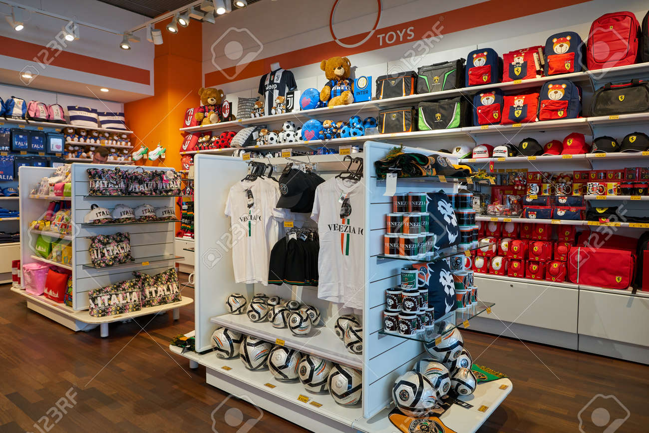 VENICE, ITALY - CIRCA MAY, 2019: Interior Shot Of Shop In Venice Marco Polo  Airport. Stock Photo, Picture and Royalty Free Image. Image 135603852.