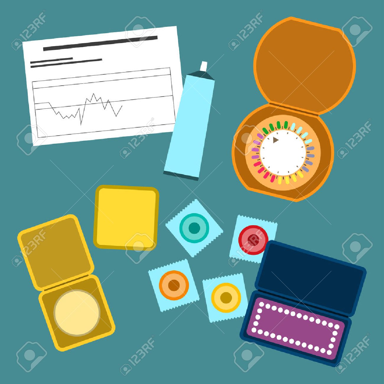 Contraception Methods Illustration Different Methods Of Contraception Condoms Birth Control Pills Diaphragm Contraception Methods Illustration Different Methods Of Contraception Condoms Birth Control Pills Diaphragm