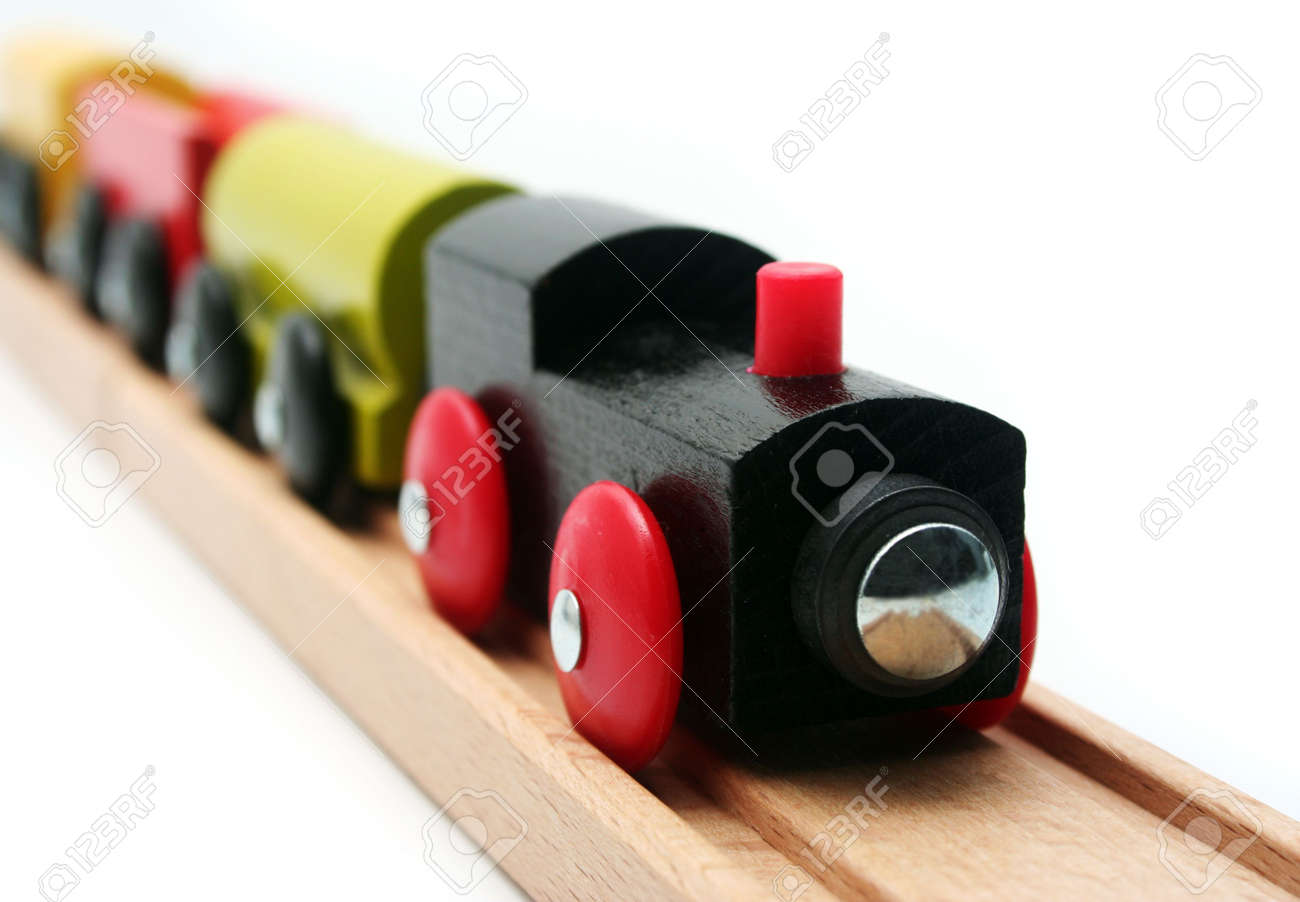wooden toy train set