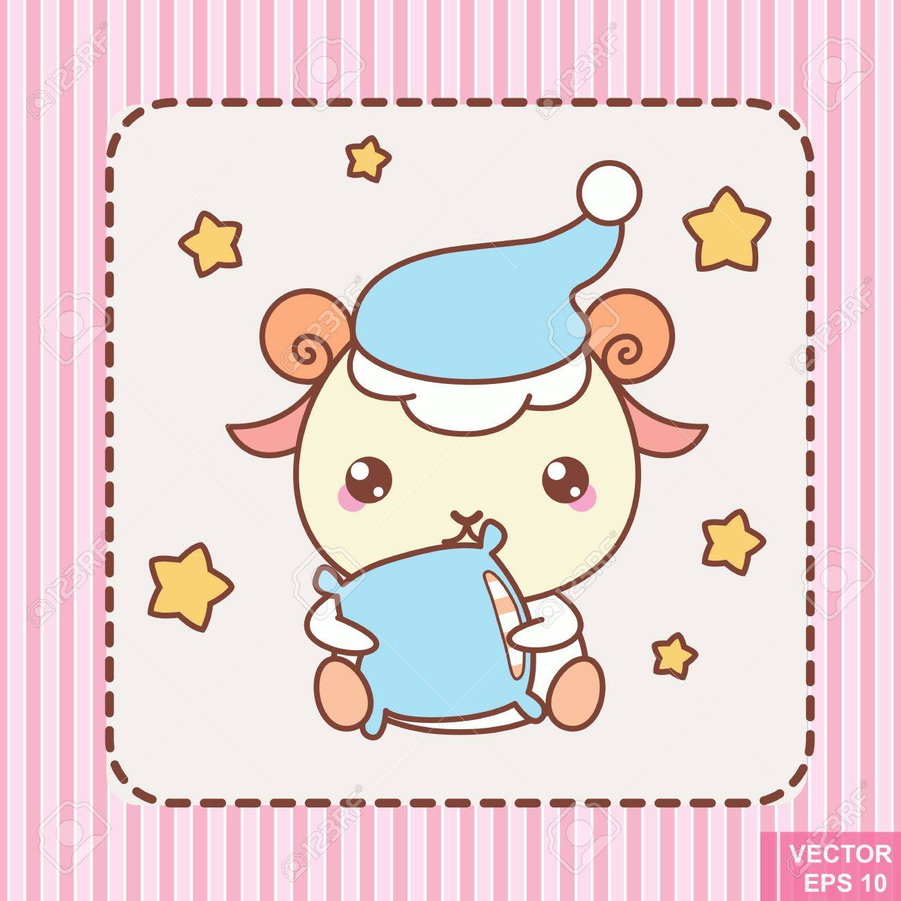 ベクトルのかわいい漫画羊 睡眠パーティー Eps10のイラスト素材 ベクタ Image