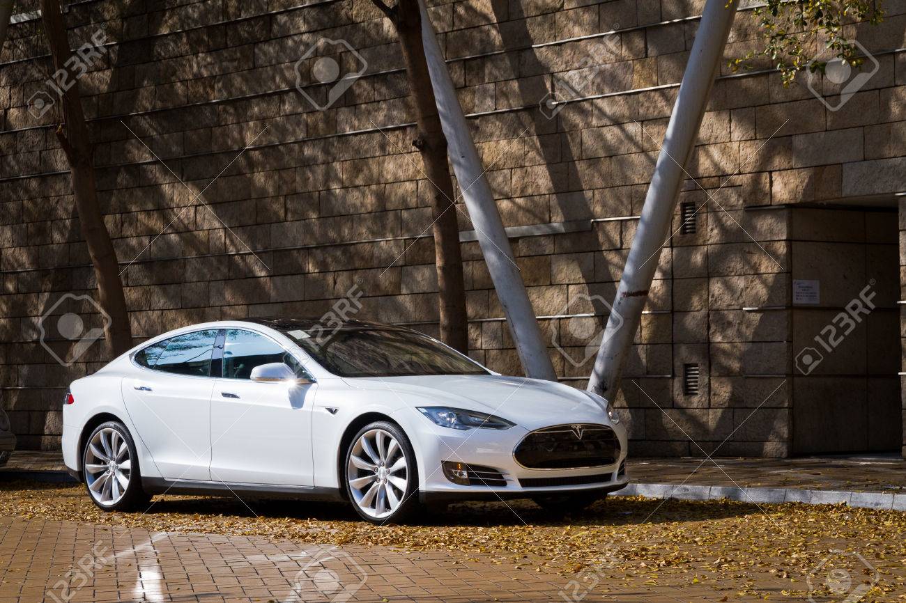 Tesla Model S Electronic Car In Hong Kong Market