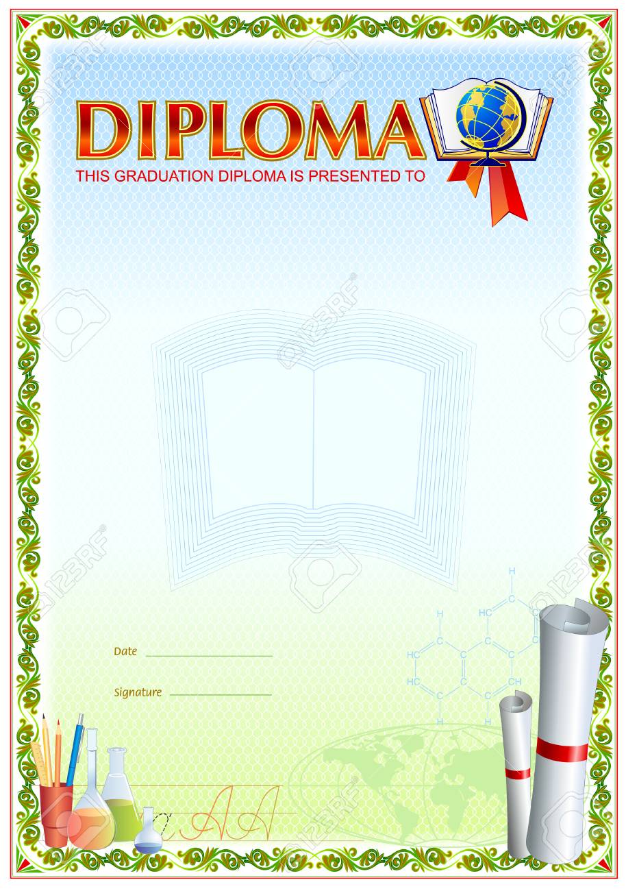school diploma blank template royalty free cliparts vectors and diploma blank