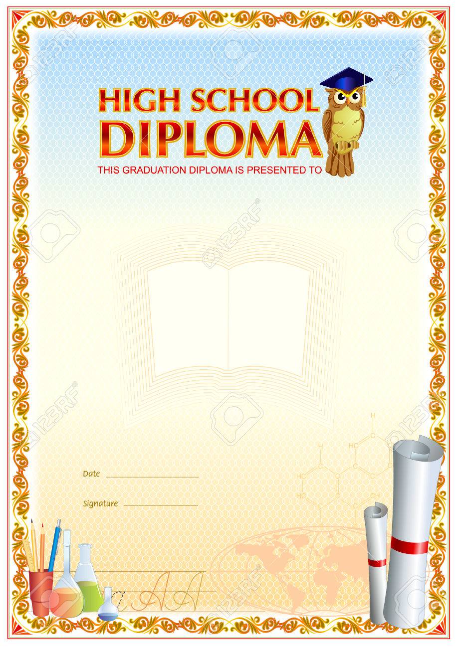 school diploma blank template royalty free cliparts vectors and diploma blank