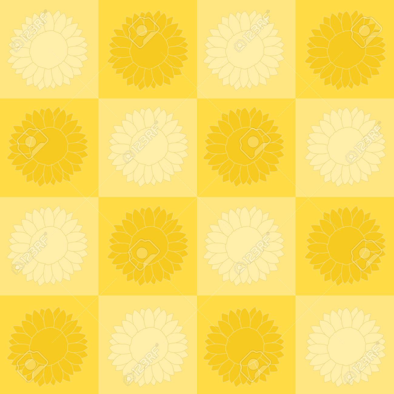 checkerboard with sunflowers